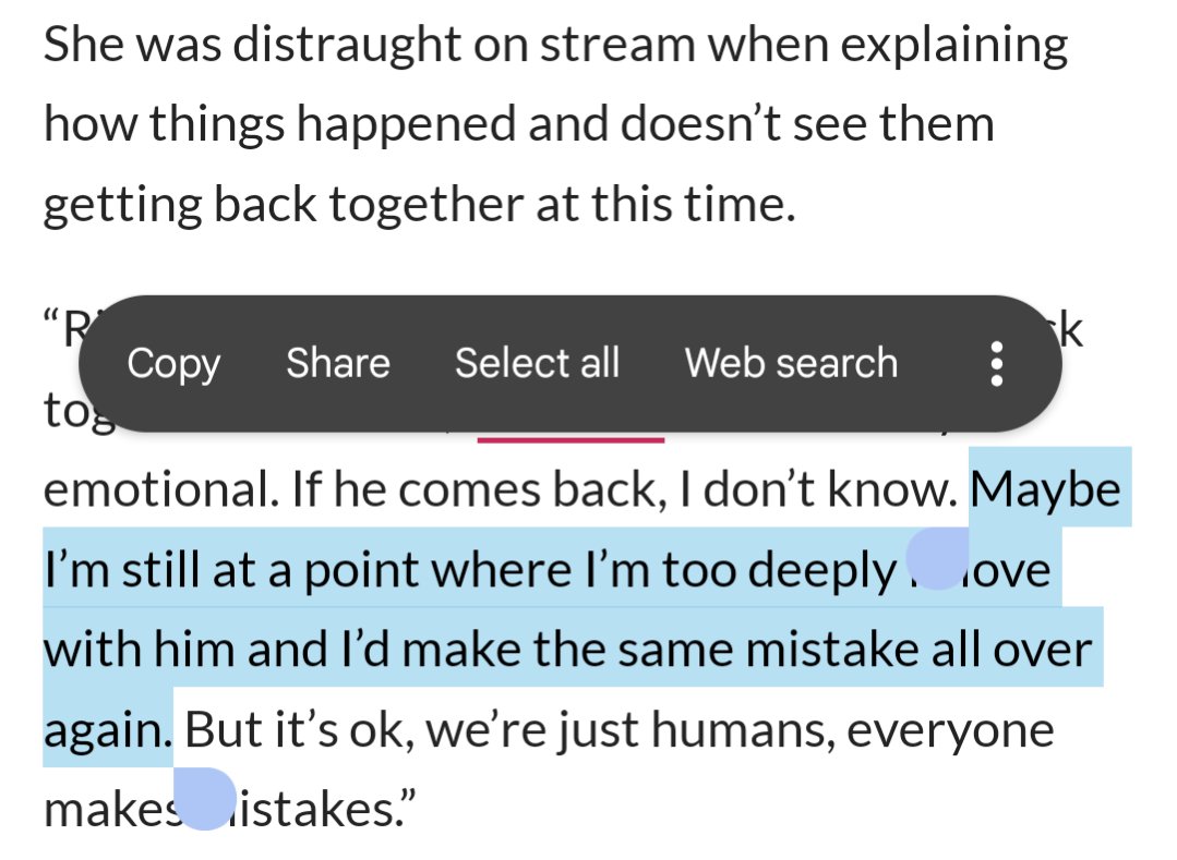 Everyone's getting mad at Dantes when the reason behind the breakup was actually good and wholesome.

He was unhappy because he couldn't support her the same way she does him, and it made him sad thinking about it.
They both still have feelings for each other.