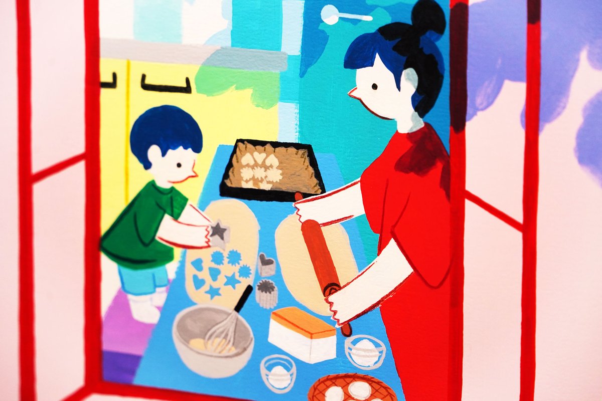 「良い絵が描けた。窓と生活シリーズ。 明日、代官山蔦屋書店さんに持っていきます。 」|大桃洋祐のイラスト