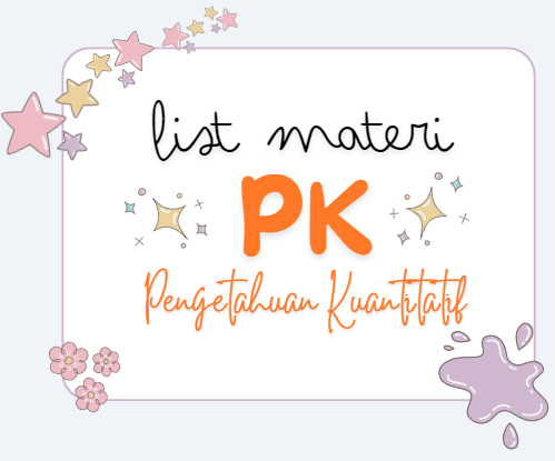 idschool_net's tweet image. Materi PK yang harus kamu tahu! *berdasar soal-soal utbk 2023 dan 2024* #Part1

1) Sifat-sifat eksponen 
2) Perbandingan 
3) Gradien dan persamaan garis lurus 
4) Pergeseran grafik  
5) Bunga Tunggal 
6) Statistika 
7) Kombinatorik
8) Bangun ruang 
9) Fungsi dan Invers