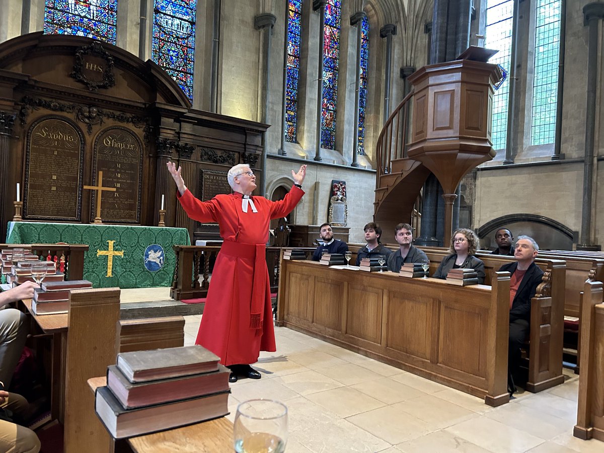 The Rev. and Valiant Master of Temple Church, Robin Griffith-Jones, recounting to our students the importance of Temple Church to Magna Carta.