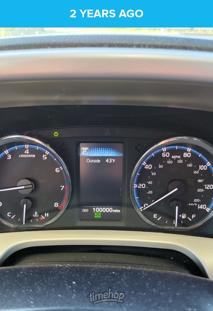 Throwback to 2 years ago when my Rav hit 100k and it was 43⁰ out.