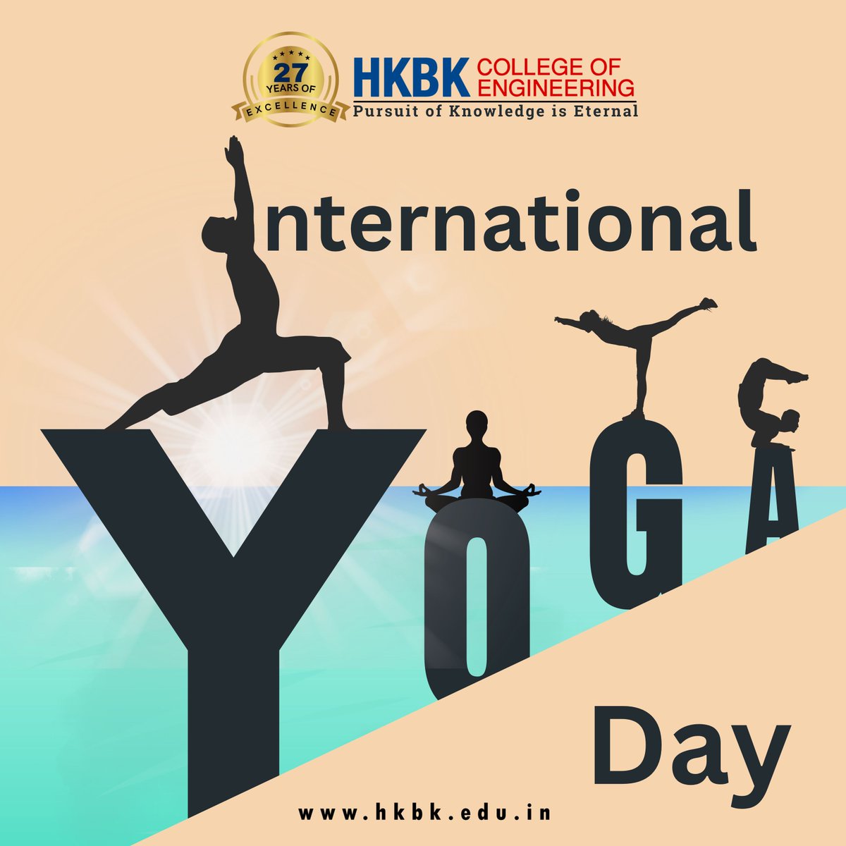 HKBK_Group's tweet photo. The International Day of Yoga, celebrated on June 21st, promotes the physical, mental, and spiritual benefits of practicing yoga. It serves as a reminder of the ancient Indian tradition that enhances harmony and peace among individuals and within communities worldwide. #hkbkce https://t.co/m4nXbYjD92