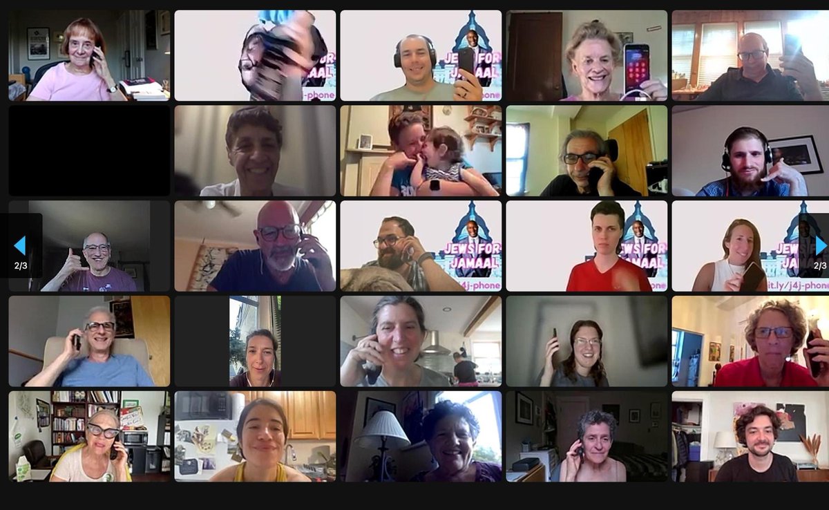 TheJewishVote's tweet photo. *taps mic* AHEM: #JewsForJamaal made over 40,000 calls to #NY16 voters tonight!! Thank you to each and every volunteer who joined the phonebank, including @bradlander! Let’s bring this home for @JamaalBowmanNY 💕 https://t.co/Rz1ST0nr4k