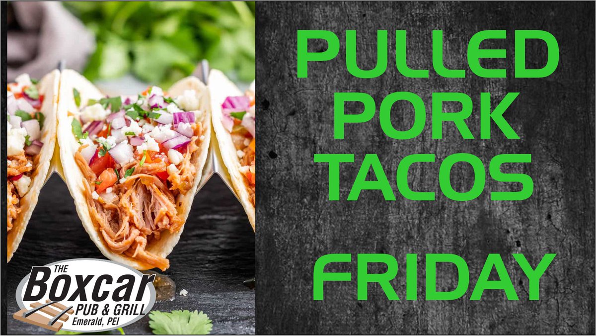 EmeraldCommCtr's tweet photo. Head to the Emerald Junction this Friday for our Pulled Pork Taco special! We open at 6. https://t.co/SKvzE0MoBU