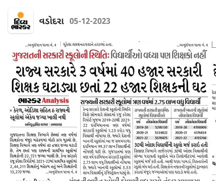 गुजरात के बच्चों के भविष्य के लिए लिखिए। 
क्योंकि...
पढ़ेगा इंडिया तभी तो आगे बढ़ेगा इंडिया।

#गुजरात_स्थाई_शिक्षक_भर्ती_करो