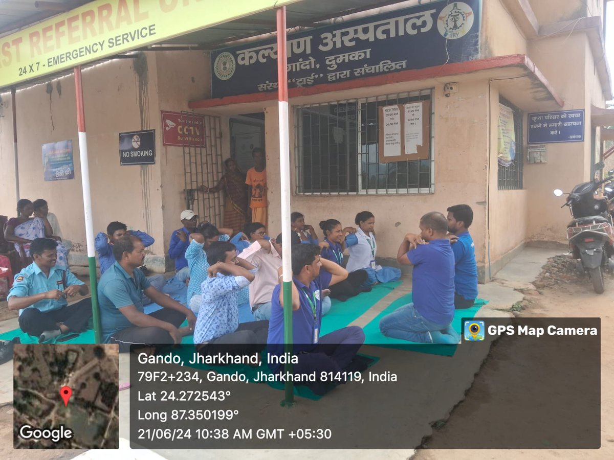 TRY71764236's tweet photo. International YOGA Day Celebration by Welfare Hospital Ranchi, Tigra and Dumka Gando , https://t.co/ncauZqwr9E