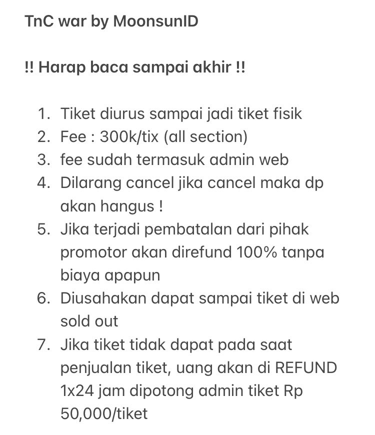 GOMSindo's tweet photo. JASTIP TIKET BRUNO MARS IN JAKARTA

🗓  13 - 14 September 
📍JIS

💳 Bookslot : 50K
Fee jastip 300K

Form : https://t.co/8RlH5wPkQu

LIMITED SLOT 

✅ Grup jastip WA

•BERPENGALAMAN WAR BEBERAPA KONSER (proof #warmoonsunid )

100% TRUSTED👍🏻 https://t.co/a2eU2DPmww