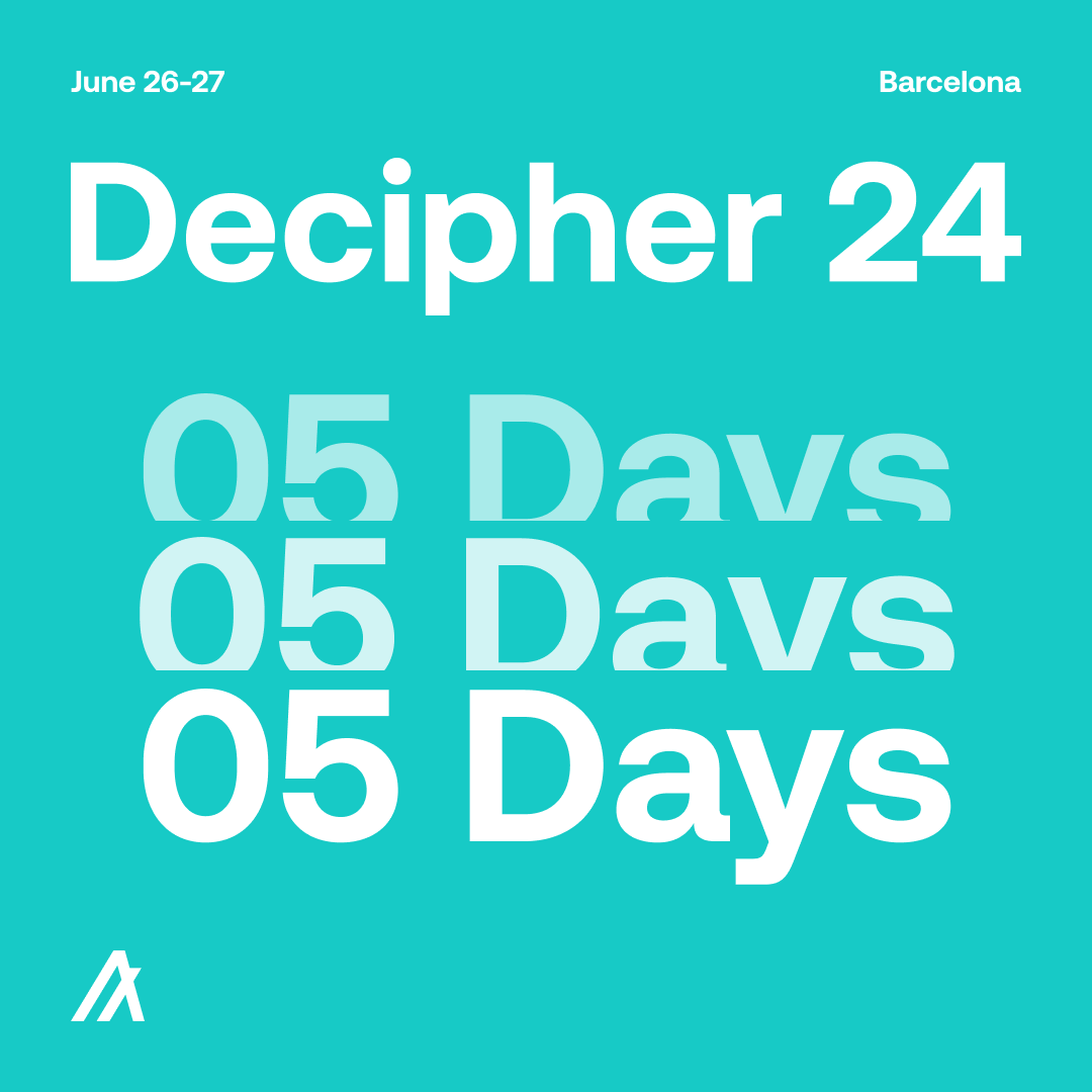 AlgoFoundation's tweet photo. Now you can count on one hand the days left until #Decipher2024!

On Day 2 of Decipher, we will have seven amazing projects providing fast-paced, 10-minute updates on their roadmaps, announcements, and a demo of their APIs.

Stay tuned for insightful updates from:

@koibanx
@GoraNetwork
@Compxlabs
@Toknox_
#AlgoPlonk
@tinymanorg
@gramo_io

These will be recorded and available after Decipher 🌍