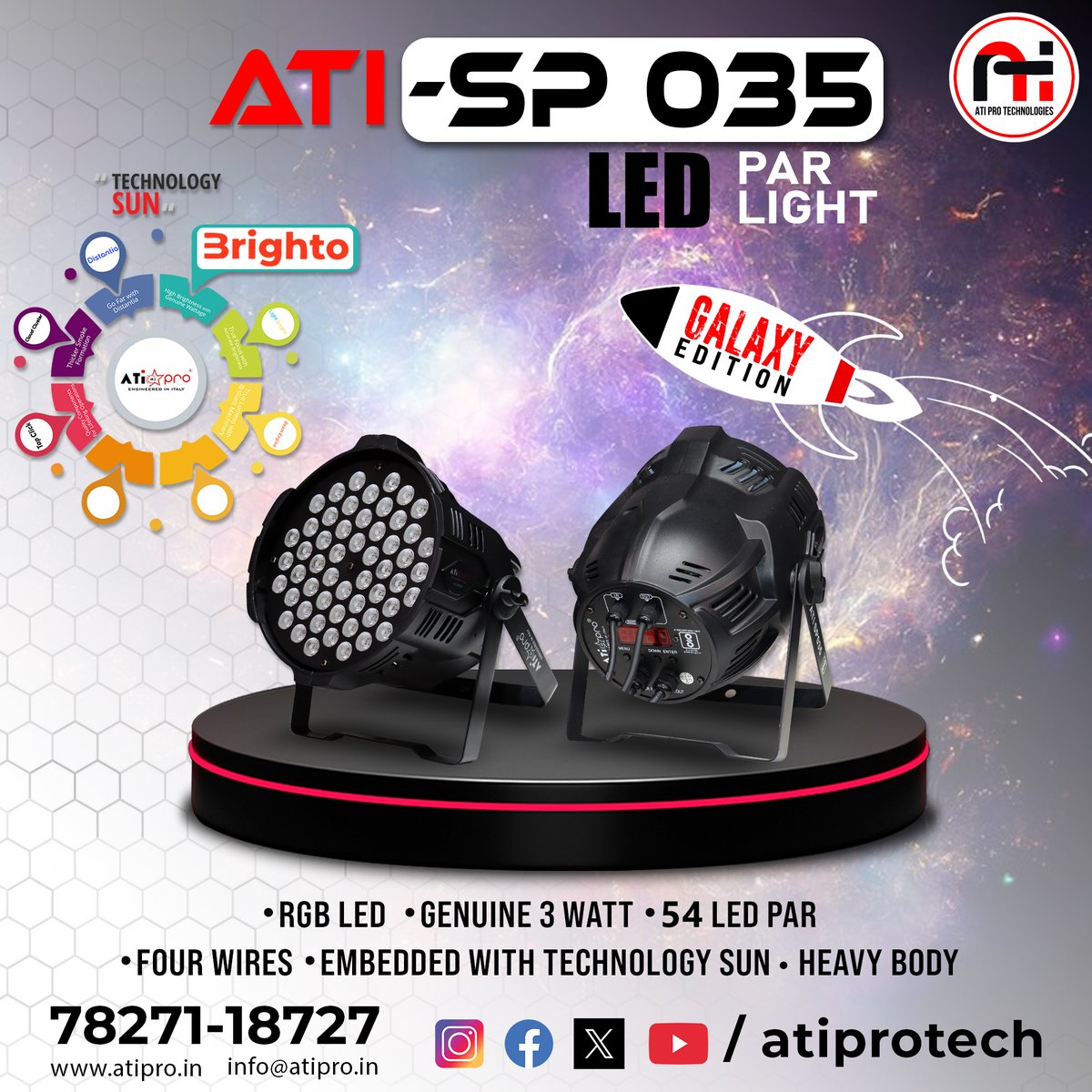 atiprotech's tweet image. Ati SP035 Led Par Light - with RGB LED, 54 Led Par, Heavy Body &amp;amp; embedded with technology Sun 💯

For more details :
Visit :- atipro.in
Contact :- +91-78271 18727

#atiprotechnologies #ledparlight #djlights #ledlights #rgblight #light #events