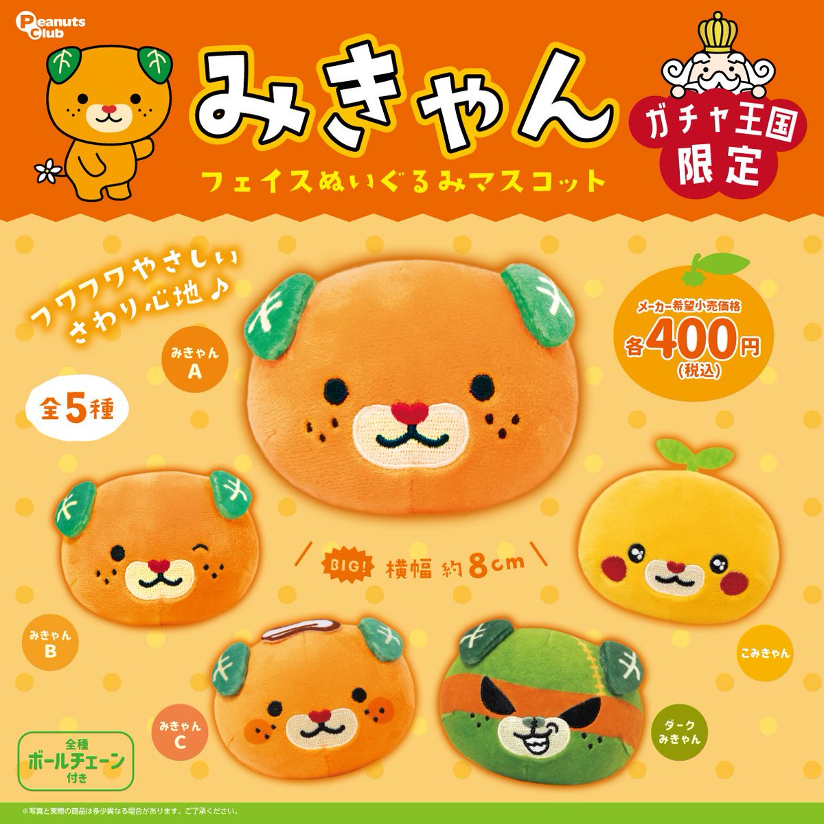 注目の新商品が入荷しました‼️ みきゃん 🍊 フェイスぬいぐるみ