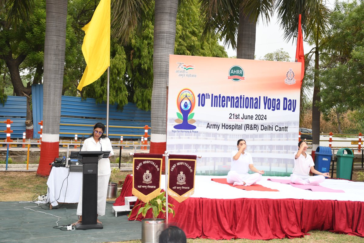 10th International Yoga Day observed at AHRR with involvement of all personnel and families. The sessions were conducted by the trained yoga instructor of the AHRR Wellness Clinic. 

Comdt Lt Gen Ajith Nilakantan dedicated "AVNI", the yoga theme park created in front lawn to AHRR