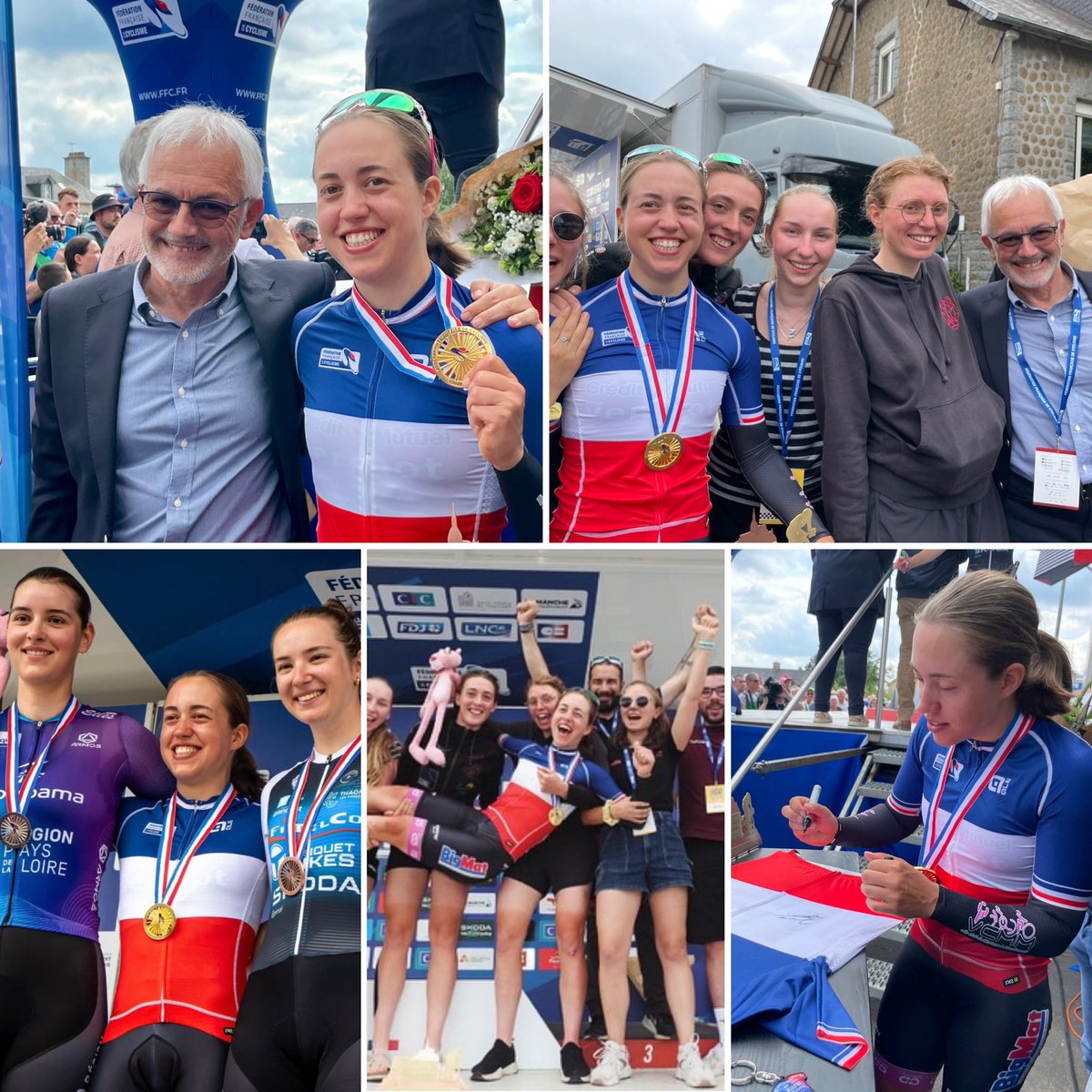 Elle a revêtu le Maillot de Championne de France !!! Bravo <a href="/Balladyne/">Balladyne TRITSCH</a> bravo les Panthères ! Bravo le <a href="/VCMMcyclisme/">VCMorteauMontbenoit</a> ! <a href="/BFCffCyclisme/">Bourgogne-Franche-Comté Cyclisme</a> ! 👏🏻👏🏻👏🏻🇫🇷 Emeline Courtot <a href="/EmelineCourtot/">Emeline</a> intègre également le Top 5