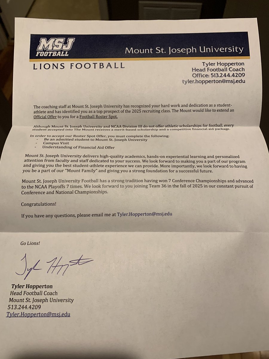 Beyond blessed to receive an offer from <a href="/MSJ_FB/">Mount St. Joseph Football</a> thank you‼️‼️‼️ <a href="/coachtmsj/">Rick Thompson</a> <a href="/CoachHopperton/">Coach Hopperton</a> <a href="/OldhamFootball/">Oldham County Football</a> <a href="/CoachLittle51/">Sean Little</a>