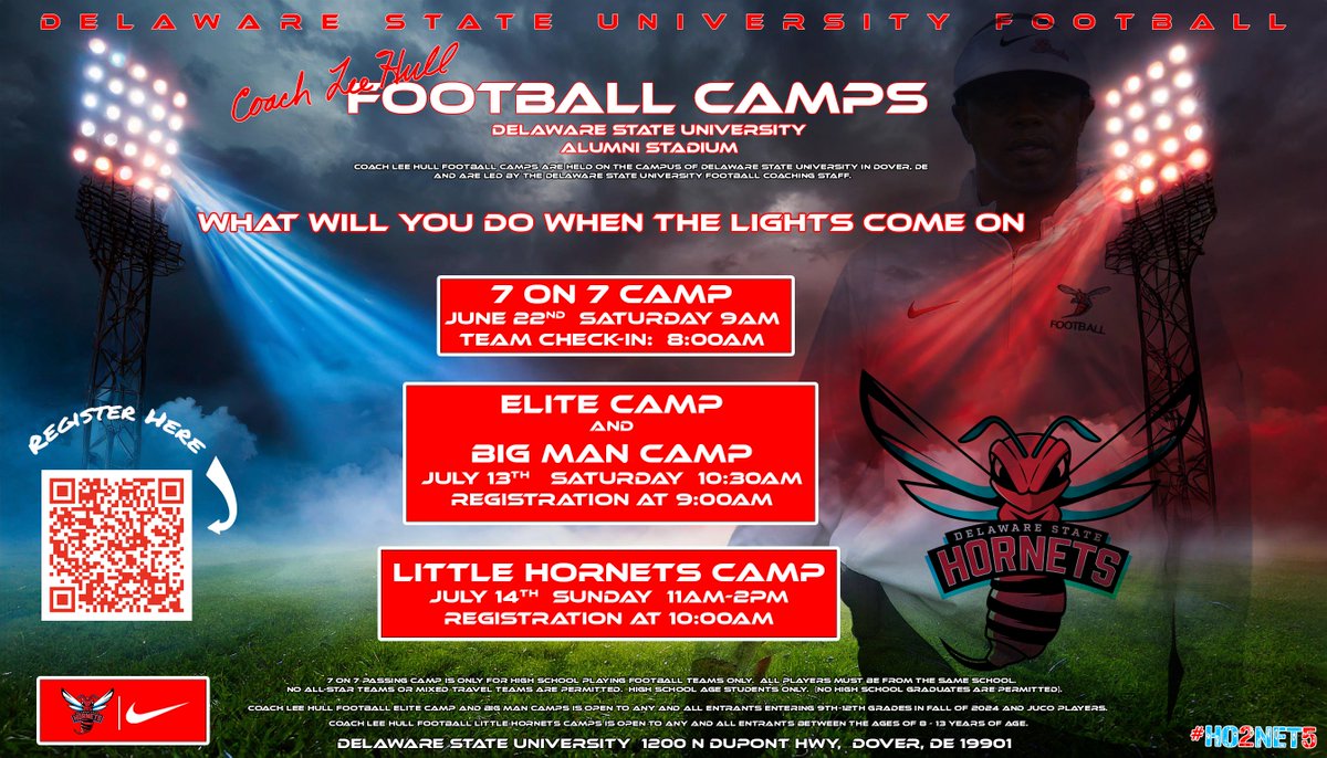 Coach Lee Hull Delaware State University Football Camps
