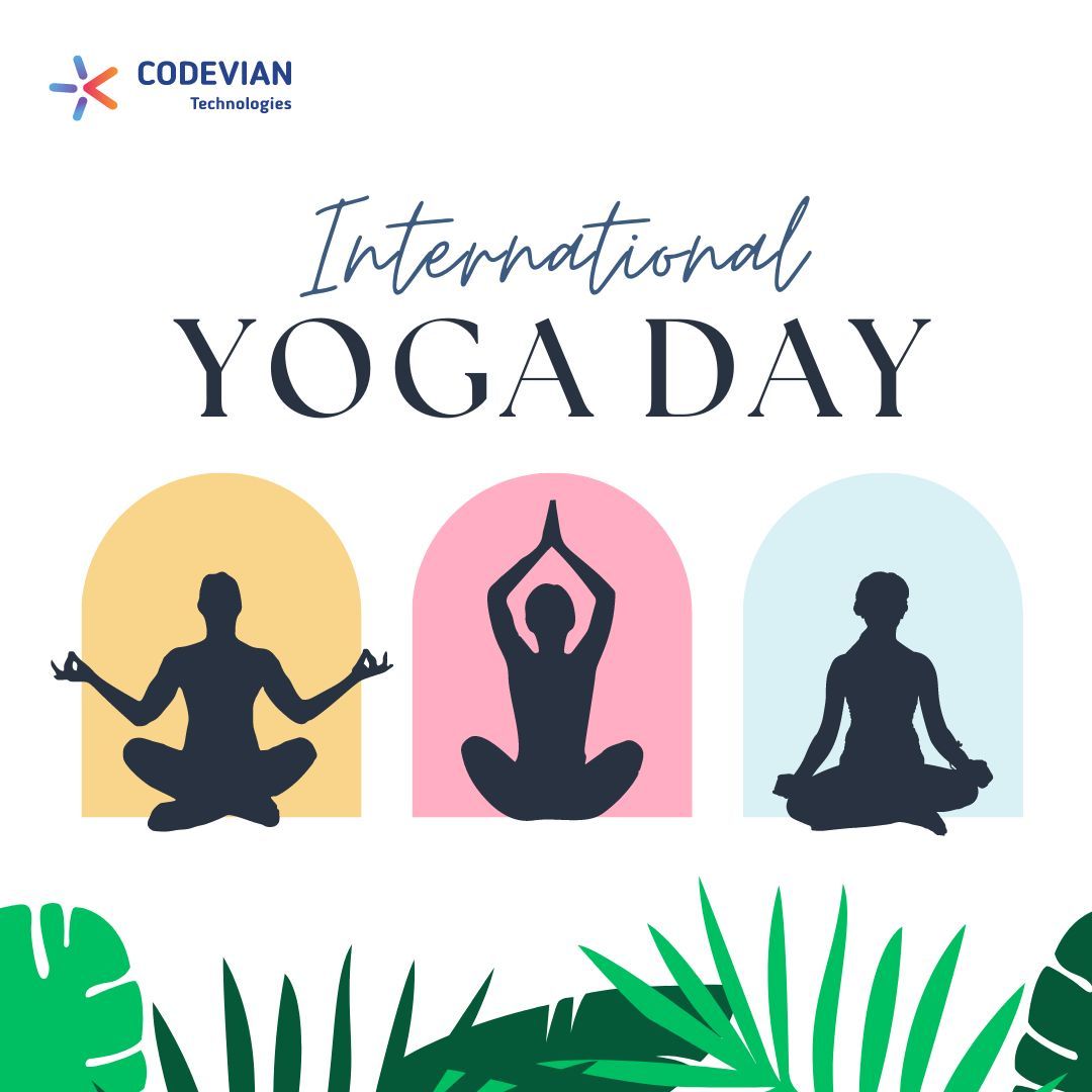 CodevianTech's tweet image. Find your inner peace and strength with us this International Yoga Day 🧘‍♀️✨ Embrace the journey to wellness with Codevian Technologies as we celebrate the power of yoga in fostering balance, vitality, and serenity.  

#InternationalYogaDay 

 #FindYourBalance #Yogasehoga 🌿