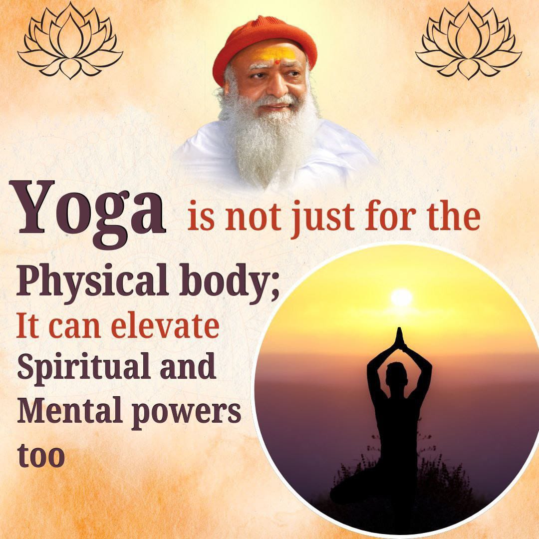 YssSpeaks's tweet photo. Yoga is one the most precious gems the land of Bharat has given to the world. Yoga is now practiced everywhere in the world for its benefits related to physical well being.

But the underlying intention of Yoga is not just limited to the stretching & squeezing of the physical body but it extends to the mind & intellect as well. Sant Shri Asharamji Bapu  has prirotized Yoga practices for its ability to channelize ones dormant enerygy upwards through the spine & elevate ones awareness to the Supreme.

Whatever one prirotizes, Health, Peace or Supreme Bliss one must choose the path of Yoga to attain the desired.

Way of Healthy Life 
#InternationalYogaDay