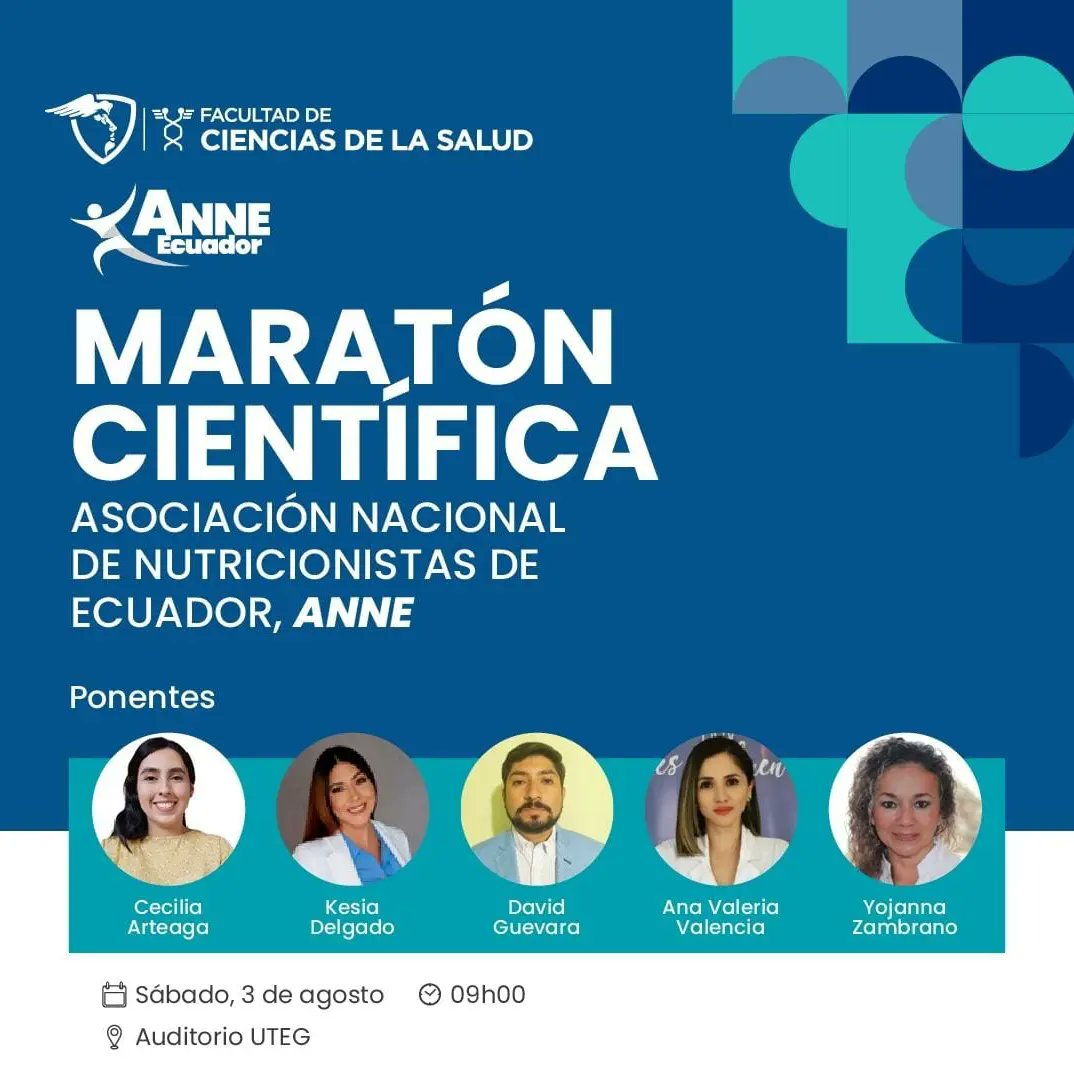 annecuador's tweet photo. ANNE en coordinación con la UTEG, invitan a todos los profesionales Nutricionistas/Nutriologos y estudiantes de la carrera de Nutrición a ser parte de la Maratón Científica en conmemoración de un año más del día del Nutricionista Latinoamericano. https://t.co/jtS5h6H34d