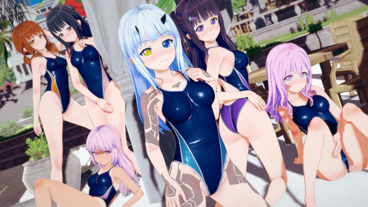 「#めちゃくちゃ暑いから水着の絵でTLを埋めよう#コイカツサンシャイン #koik」|ISUCA401@PSO2_ship2のイラスト