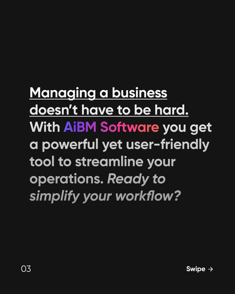 aibm_software's tweet image. 🚨Problems managing your business, its time to start using AiBM Software.

⚡️For more details visit us at aibm.software