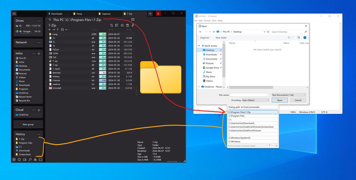 milosparipovic's tweet photo. @FreyaHolmer In @onecommander you can have a more direct way to access your current and previously opened folders from other programs' Open/Save dialogs, if that is what you needed https://t.co/eSdeSICNKA
