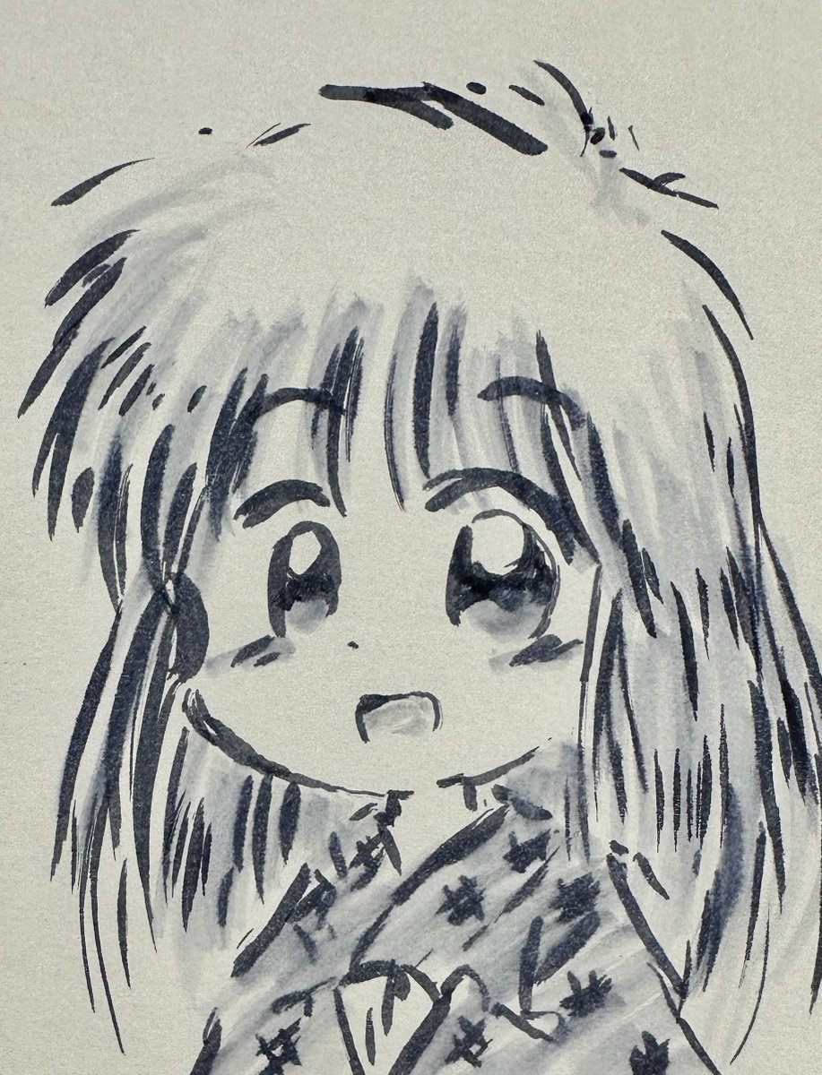 筆ペン一発描きで、じねんじょちゃんを描いたつもりが似てないので、やまといもちゃんとしよう! 