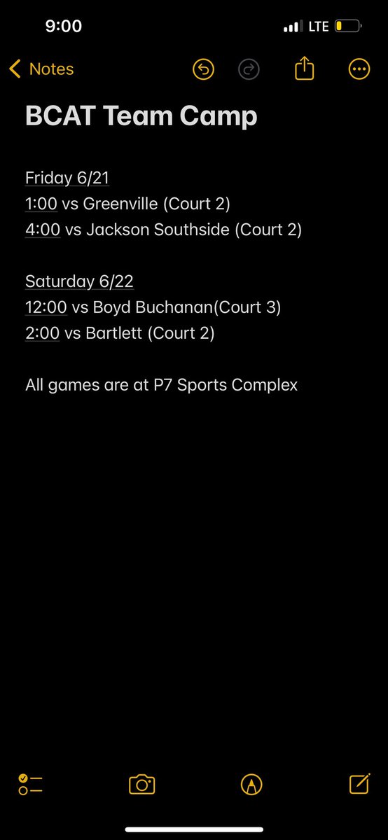 BCAT schedule for this weekend.