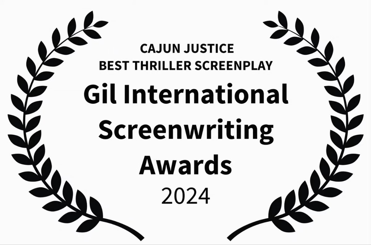 Scriptreaderguy's tweet image. Cajun Justice has won Best Thriller Screenplay. This is the 13th film festival win for Cajun Justice, and my 48th film festival win overall.