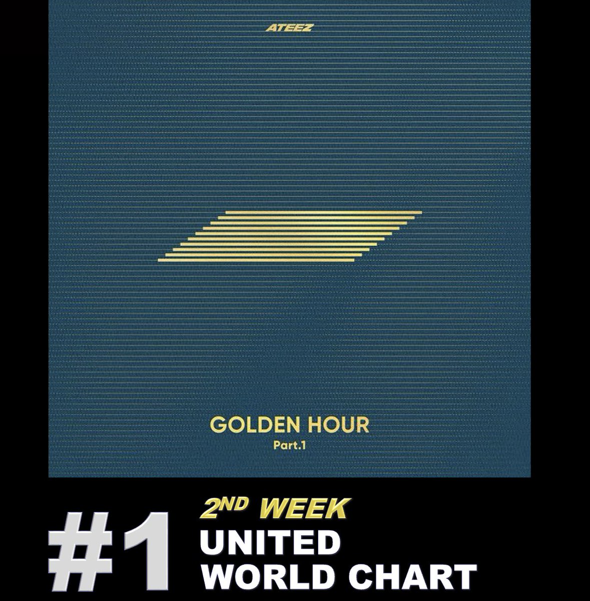 WORLDMUSICAWARD's tweet photo. #Ateez's Golden Hour: Part 1 is the World's Top-selling Album for a 2nd straight week, holding at #1 on the United World Chart, after selling another 194,000 units globally and scoring a 2nd week in the Top 10 of the Billboard 200 at #6, earning another 45,000 equivalent album units and over 176,000 album units in the U.S. so far!💪1⃣🌎✖️2⃣📆👑👑👑👑👑👑👑👑❤️‍🔥
ATEEZ debuted at #2 on the Billboard 200 with 131k equivalent album units and 127,000 pure sales! Its the largest week of 2024 for any K-pop album in the US, and the biggest sales week! it was also the top-selling album of the week in America in its first week, over all albums, debuting at #1 on the US Top Album Sales chart!

'Golden Hour: Part 1' debuted at #1 on the Circle Albums chart in Korea with 1,140,270 units and landed at #3 with its POCA version, scoring another 200,000 units and at #6 with its MINI Record, selling another 63,249 units! The Album rebounds 4-2 on this week's Circle Album chart, selling another 108,743 equivalent units in Korea alone!

'Golden Hour: Part 1' also debuted at #1 on the Oricon Albums chart in Japan with 42,665 units and holds in the Top 10 for a 2nd week at #4, selling another 10,747 units.

'Golden Hour: Part 1' scored the 2nd Highest new entry on the Official UK chart, landing at #4, with ATEEZ making history as the first K-pop Act ever to score 3 Official UK Top 10 Albums in one year! The Album has so far reached #1 in Scotland, #3 in Belgium, #6 in Germany, #8 in Sweden (Physical Albums chart), #35 in Denmark, #68 in Lithuania, #96 in Portugal and #100 in Switzerland!