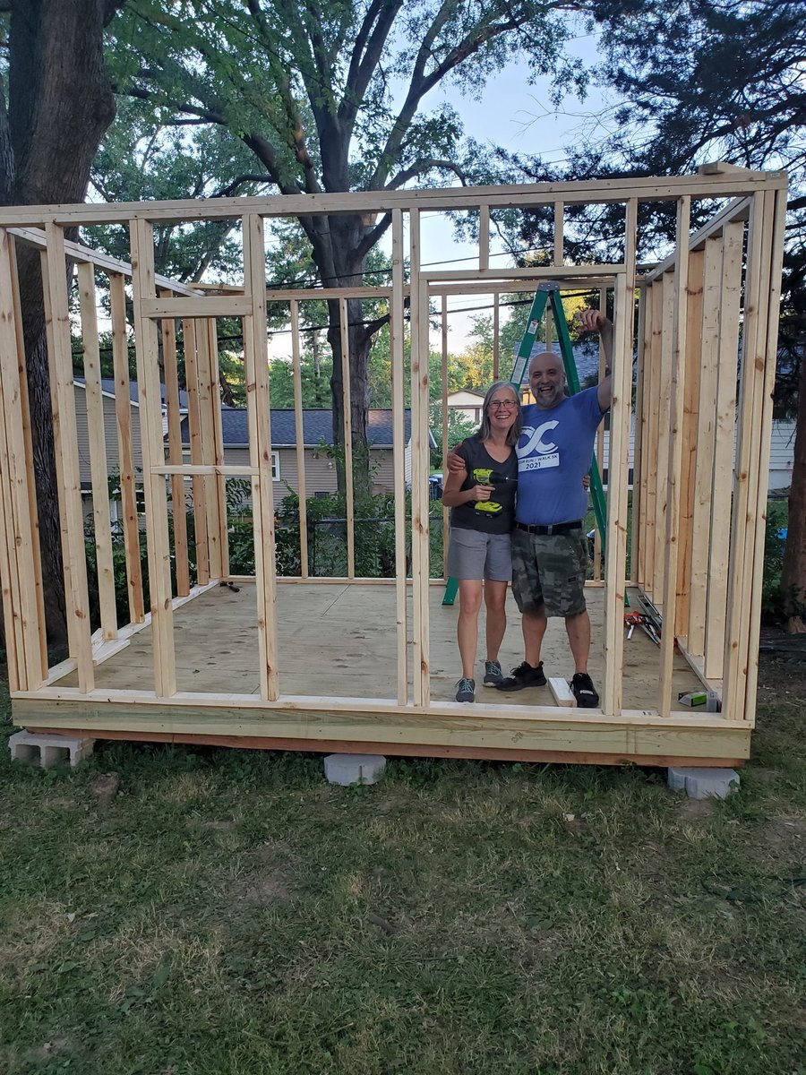Shed is framed. Ibuprofen and a glass of water next!