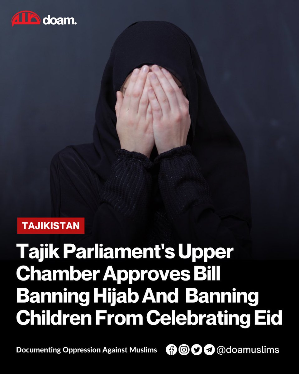 DesiSanatani's tweet photo. @TimesAlgebraIND Tajikistan is a Muslim-majority nation.

Muslims in Tajikistan constitutes 96%.

🚨Tajikistan has banned ❌
- Hijab 🧕
- Beard
- Quran 

🚨Tajikistan put restrictions on ❎
- Eid celebrations
- Wedding banquets
- Funeral banquets

Tajikistan has declared them as foreign culture🔥 https://t.co/yDBjWmEhhm