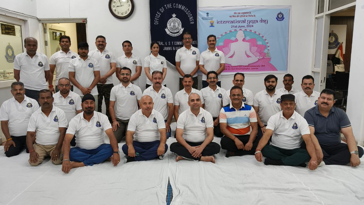 CGST Jammu organized Yoga camp on International Yoga Day with the motto- Karo Yog, Raho Nirog. It saw proactive participation of the officers and staff posted at Jammu. <a href="/cbic_india/">CBIC</a> <a href="/cgstchdzone/">CGST Chandigarh Zone</a>