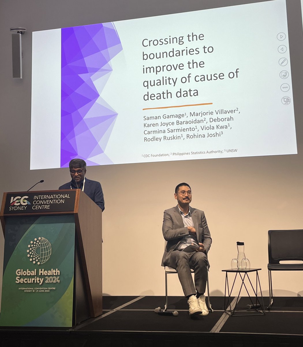 Rohina (@rohinajoshi) on Twitter photo Dr Saman Gamage discussing the importance of causes of death through the D4H initiative <a href="/GHS_conf/">Global Health Security 2024 (18 June - 21 June)</a> <a href="/BloombergDotOrg/">Bloomberg Philanthropies</a> <a href="/CDCFound/">CDC Foundation</a> <a href="/UNSWMedicine/">UNSW Medicine & Health</a> Dr Saman Gamage discussing the importance of causes of death through the D4H initiative <a href="/GHS_conf/">Global Health Security 2024 (18 June - 21 June)</a> <a href="/BloombergDotOrg/">Bloomberg Philanthropies</a> <a href="/CDCFound/">CDC Foundation</a> <a href="/UNSWMedicine/">UNSW Medicine & Health</a>
