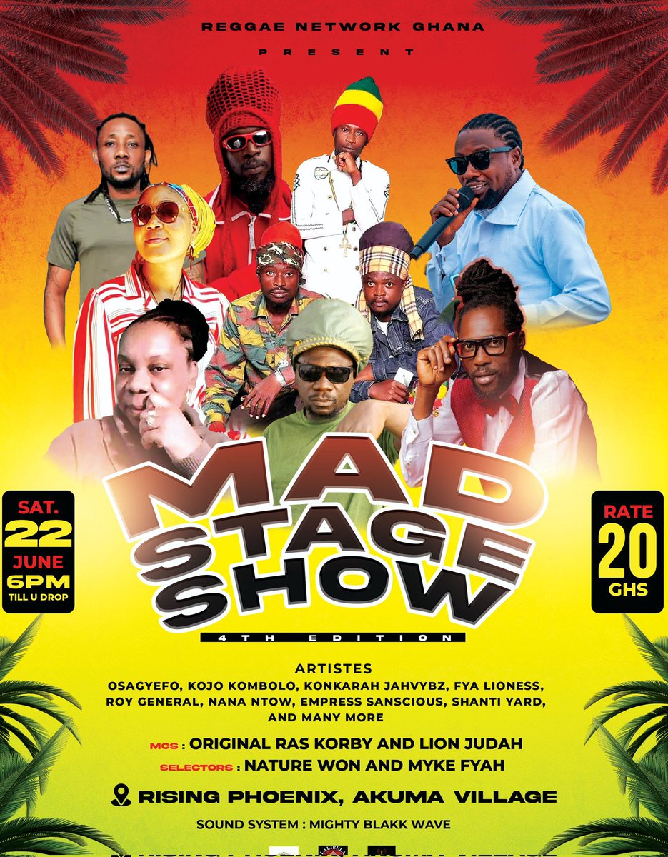 Tomorrow Saturday 22nd june from 6pm till u drop inside RISING PHOENIX,AKUMA VILLAGE.
#MADSTAGESHOW🔥🔥