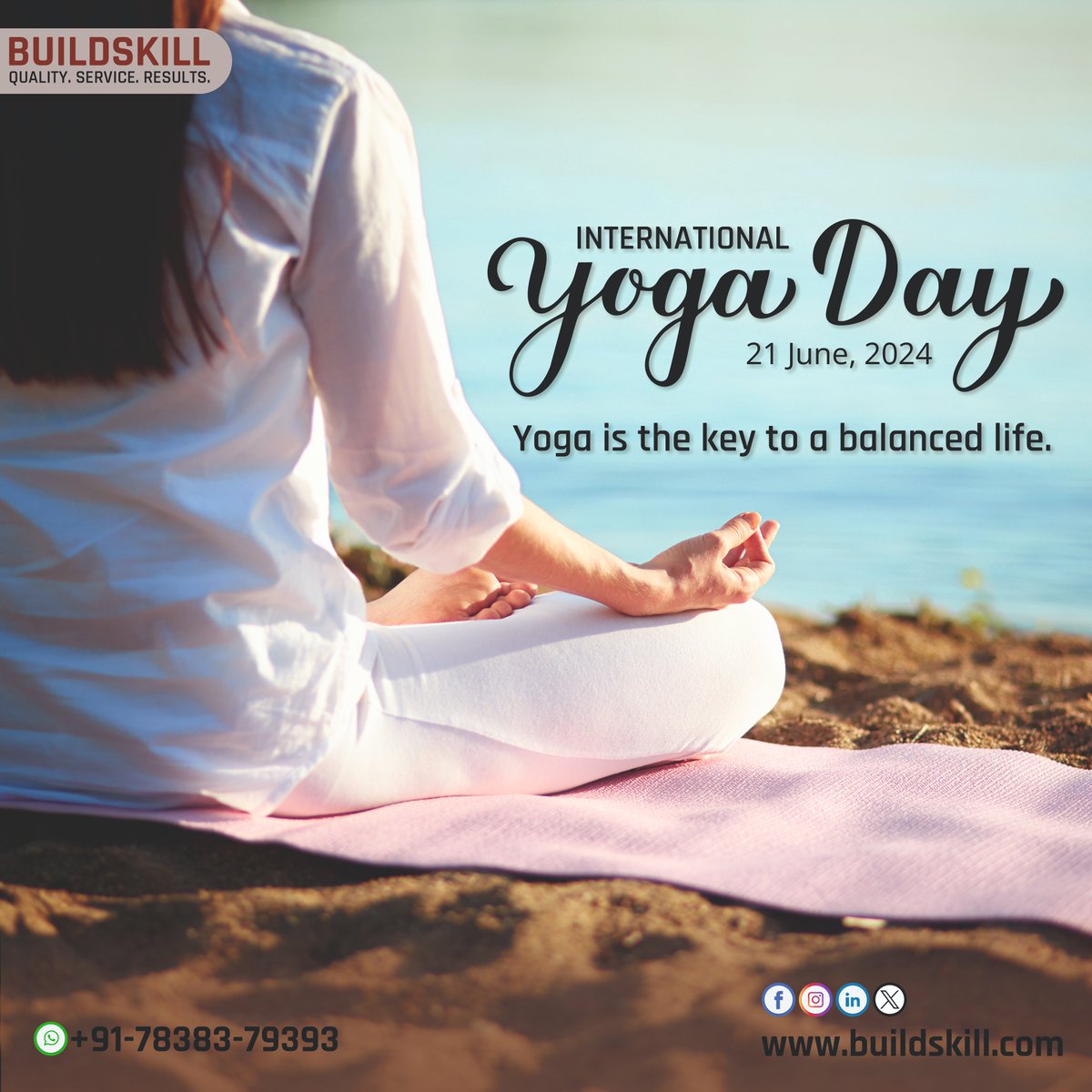 Yoga is the key to a happy soul, fresh mind, and healthy body. Whether you're a seasoned practitioner or a beginner, take a moment today to breathe, stretch, and find your inner calm.

Happy International Yoga Day!🌿

#InternationalYogaDay #YogaForLife #HealthyLiving #Buildskill