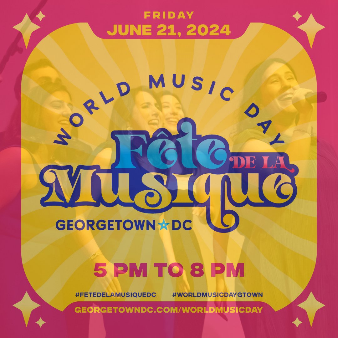 Tonight at 7 PM! 🎤 Join The Capital Hearings at Georgetown's World Music Day for an evening of amazing music. 🌍🎶 Free event in Georgetown. Don't miss it! Check out performance information here → tinyurl.com/3x3tjapt #FetedelaMusiqueDC at #WorldMusicDayGtown