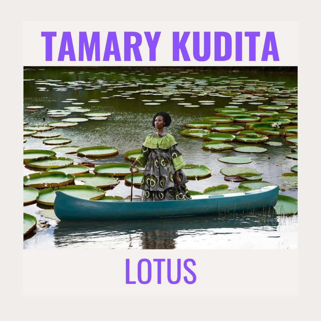 Tamary Kudita captured the image titled "Lotus" featuring Rosebud Tsikira, a model and makeup artist in Harare, Zimbabwe. Kudita chose the location for its lotus flowers, which symbolize beauty and resilience in harsh conditions, reflecting how she views Zimbabweans' strength.