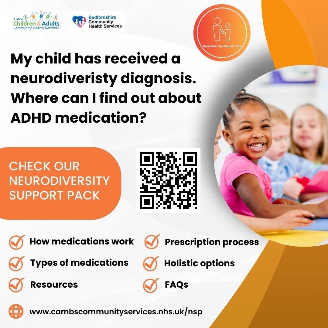 BedsCHS's tweet image. Discovering ADHD medication options for children has never been easier thanks to our neurodiversity support pack on our website. cambscommunityservices.nhs.uk/nsp  #ADHDmedication #neurodiversity #supportpack