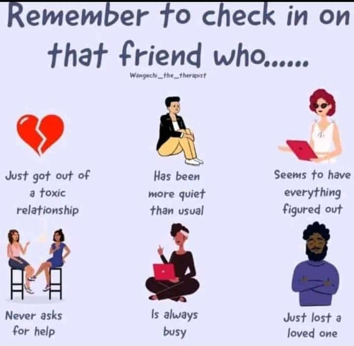 serenemindcare1's tweet photo. As the week ends remember to always check in on friends..
Your call, message might make wonders to them..
#sereneminds https://t.co/nCO88Fsoj7