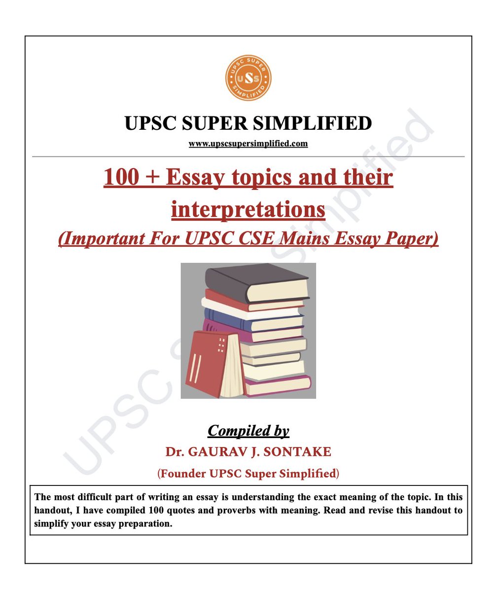 ⚡️The most difficult part of writing an essay for #UPSC is understanding  the exact meaning of the topic. In this handout, I have compiled 100 quotes  and proverbs with meaning. Download complete, image size:1004x1200