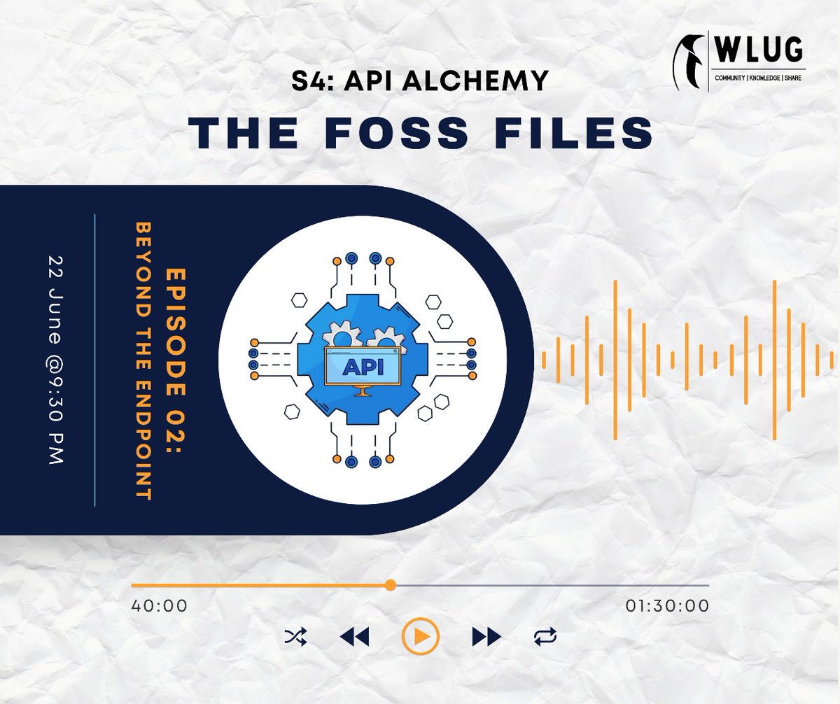 wcewlug's tweet image. Hola Amigos! 🙋🏻‍♂🙋🏻‍♀
Greetings from Walchand Linux Users' Group 🐧

We're excited to move forward with Season 4: API Alchemy of our podcast, The FOSS Files. In this season, we're uncovering the magic of APIs. Our next topic of discussion is RESTful APIs.