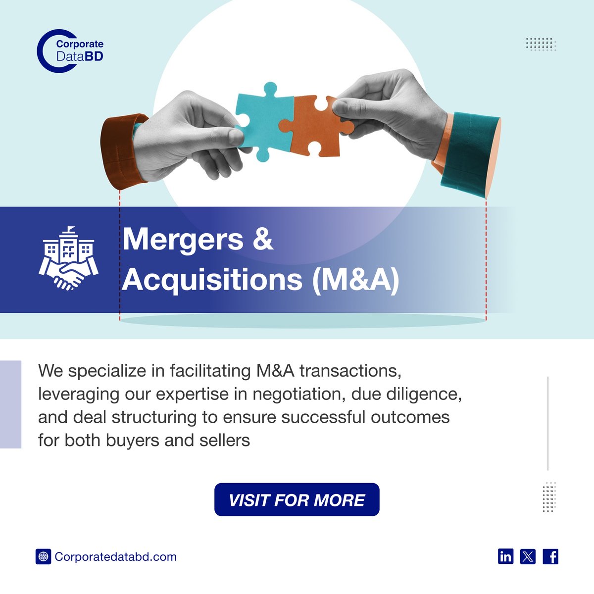 CorporateDataBD's tweet photo. Looking for expert #advisoryservices in #Bangladesh? Connect with us at https://t.co/XgMf4iApde for #TailoredSolutions to meet your needs.

#MergersAndAcquisitions #investment #FDI #restructuring #valuation #duediligence #integration #amalgamation #Acquisition #takeover https://t.co/K2YevwSnim
