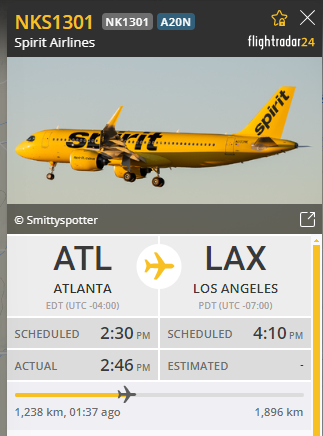 Airplane photobombs NEI 📸 

While our primary focus is imaging other satellites, sometimes our ML gets tricked into detecting other objects in the frame. This time, it detected <a href="/SpiritAirlines/">Spirit Airlines</a>' NKS1301 headed to Los Angeles.