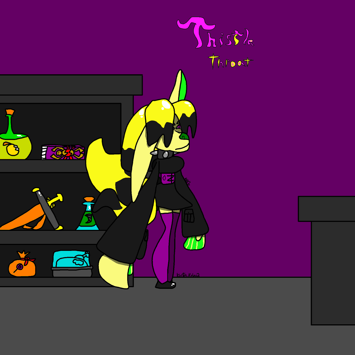 kyotekyle3's tweet image. Name: Thistle Throat
gender: female (Fang)
age: 20
height: 106.68 cm
weight: 900 kgs
species: Kekattir, Coyotekin
breed: basic

job: shop keep
Traits: lonely, fanatic, desires touch (as in petting), on a mental spiral.
#shopkeep #kekattir #coyotegirl