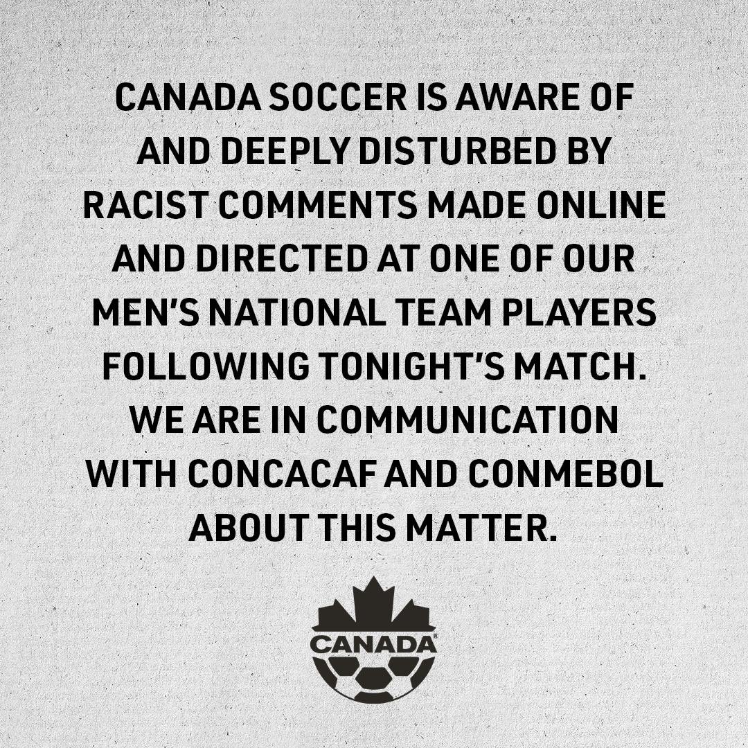 Canada Soccer Statement.