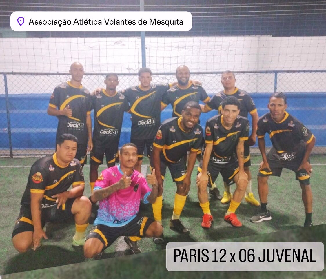 AMISTOSO PREPARATÓRIO ⚽️
VENCE O PARIS 🔵🟡⚫️✅
PARIS 12 x 06 JUVENAL✍🏼