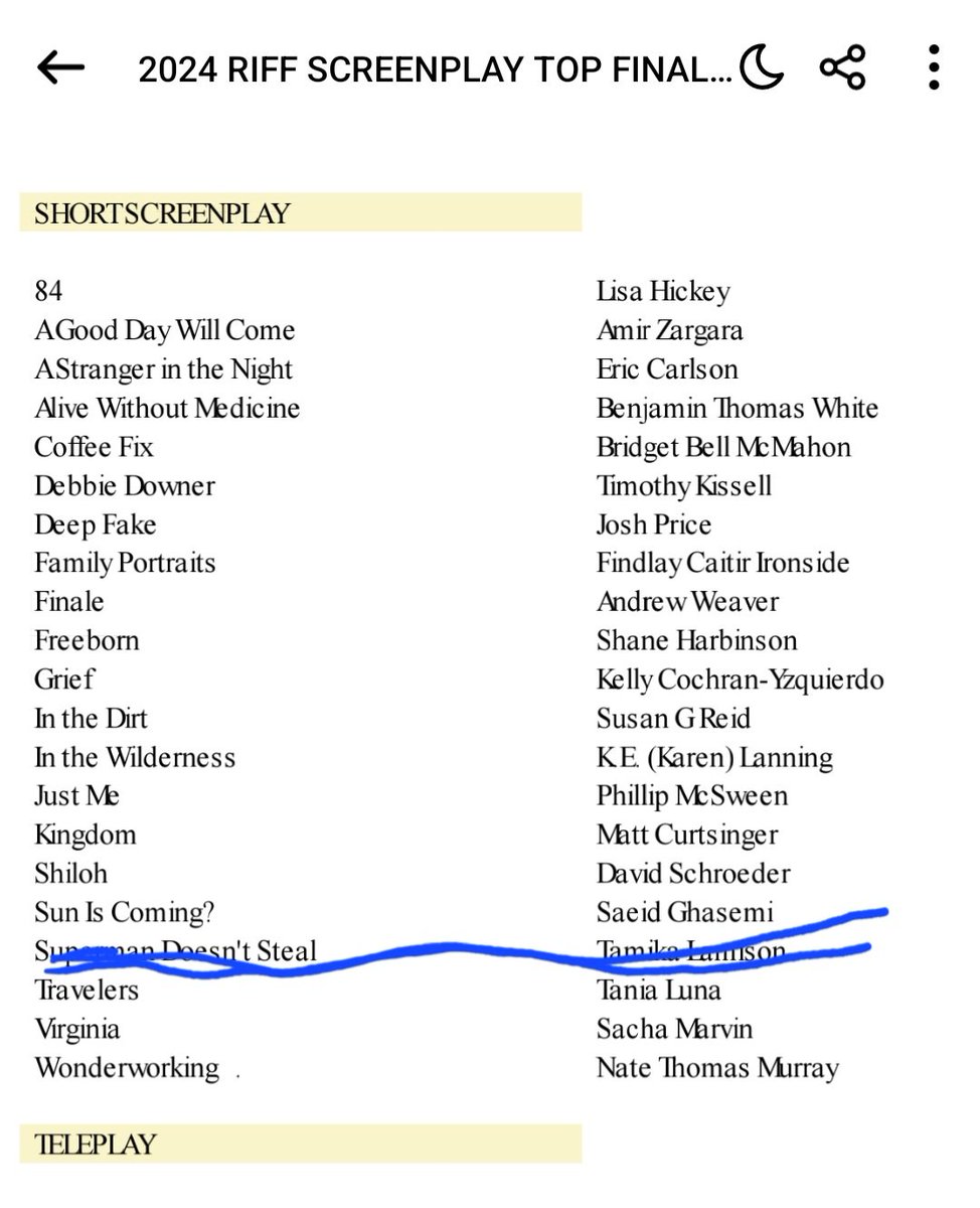 SaeidGh30792430's tweet photo. God bless us all!
My short screenplay #Suniscoming advanced to the top-finalist of the @RVAFilmFest screenwriting competition.
Thank God. https://t.co/NIF9Z5s1pV