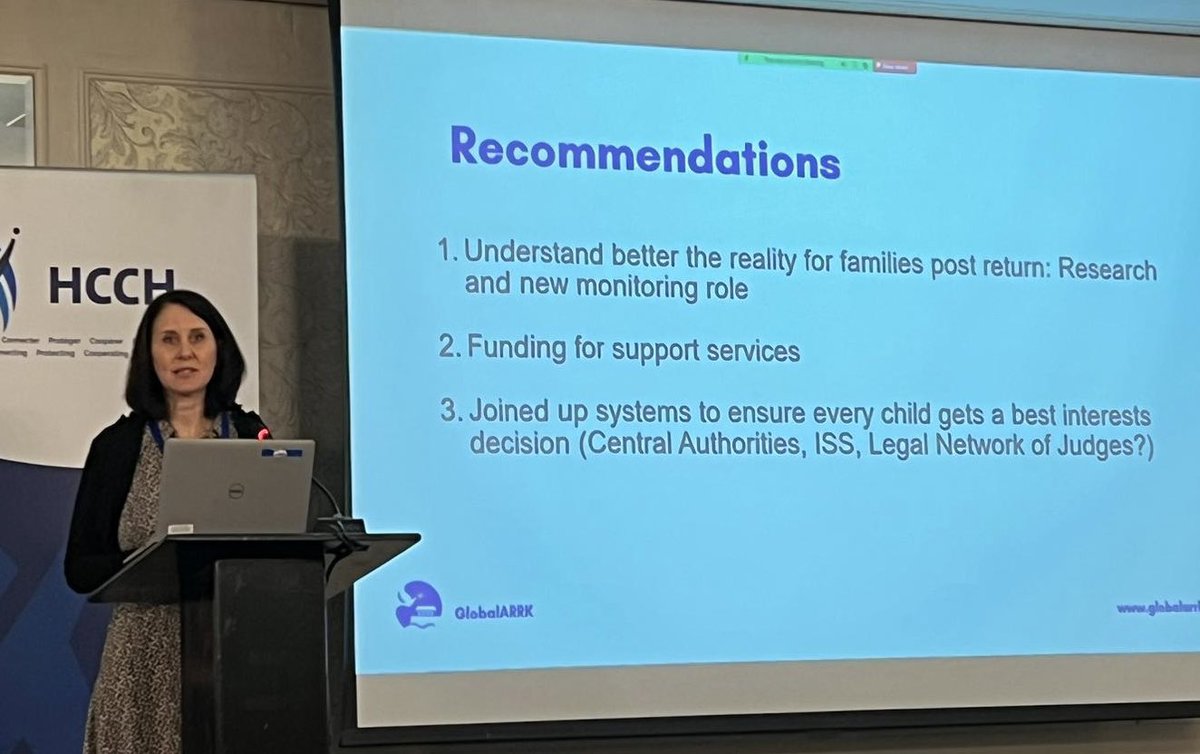 Day 2 of the #HCCH Forum on #DomesticAbuse and #HagueConvention 
Our CEO Roz spoke about the dire situation returning families face upon return under the HC and the urgent need for change. 
Day 3 (today) will be about learning and next steps so watch this space …