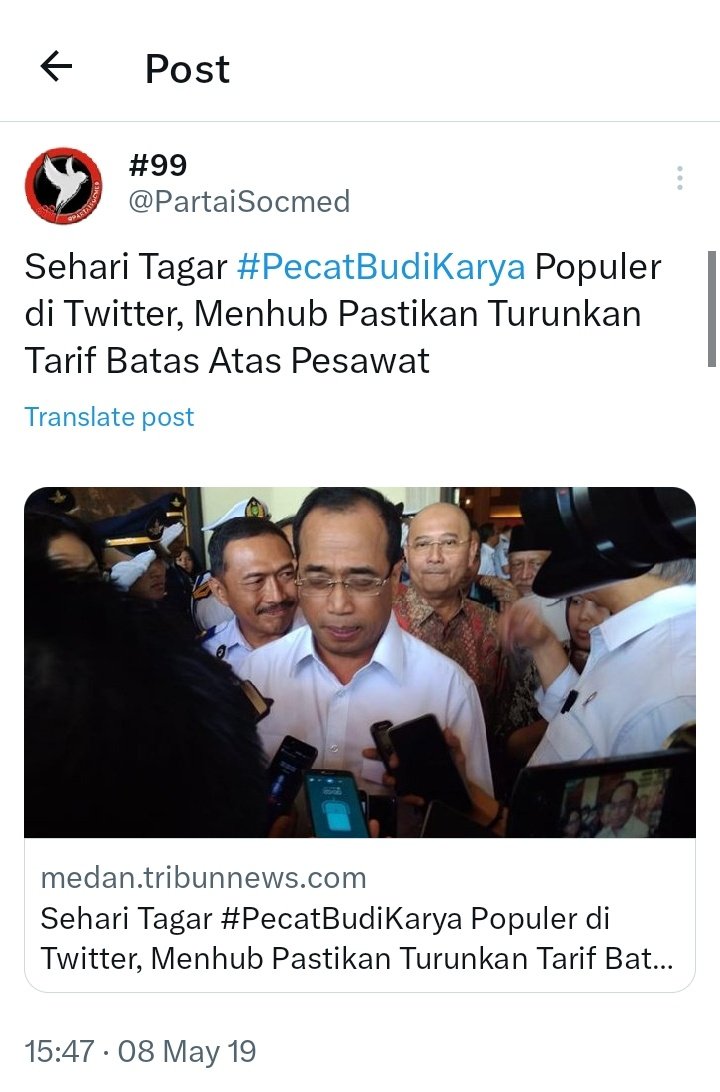 PartaiSocmed's tweet photo. Tahun 2019 kami sudah ramaikan tagar #PecatBudiKarya karena emang bermasalah, tapi dilawan dgn menyewa buzzer utk memfitnah kami. https://t.co/Xv3aGns4NT