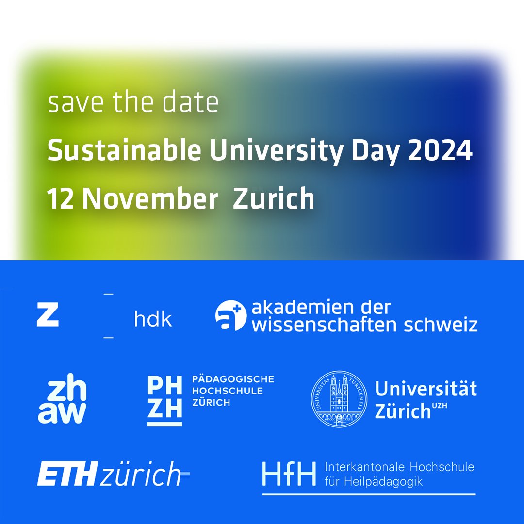 save the date!
Il prossimo Sustainable University Day si terrà il
🗓️12 novembre 2024 a Zurigo. <a href="/ETH/">ETH Zürich</a>, @hfh_edu, <a href="/phzuerich/">Pädagogische Hochschule Zürich</a>, <a href="/UZH_en/">University of Zurich</a>, <a href="/zhdk/">ZHdK</a> e <a href="/ZHAW/">ZHAW</a> insieme a <a href="/UChangeCH/">U Change</a>, invitano studenti-tesse, docenti e tutte le altre persone interessate!
👉go.u-change.ch/sud24IT