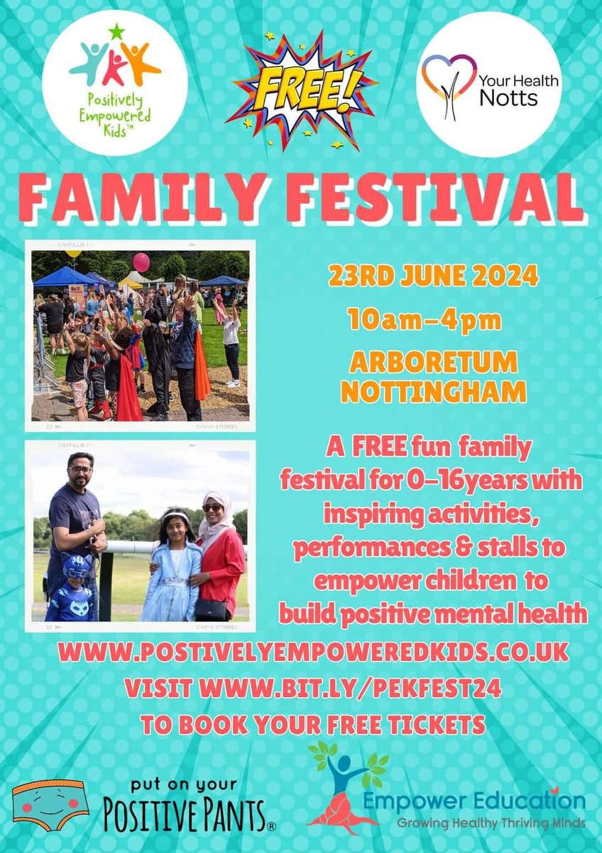 PositivelyEmpoweredKids (@empowerkid2020) on Twitter photo FREE Positively Empowered Kids Festival 23rd June at the Arboretum #Nottingham empowering families to thrive, superheroes gather to combat #childrensmentalhealth bit.ly/pekfest24 <a href="/NottsPostBiz/">thisisnottingham/biz</a> <a href="/MyNottingham/">🏹 My Nottingham</a> <a href="/BBCNottingham/">BBC Nottingham</a> <a href="/NottsTV/">NottsTV</a> <a href="/ITVCentral/">ITV News Central</a> <a href="/LeftLion/">LeftLion Magazine Nottingham</a> FREE Positively Empowered Kids Festival 23rd June at the Arboretum #Nottingham empowering families to thrive, superheroes gather to combat #childrensmentalhealth bit.ly/pekfest24 <a href="/NottsPostBiz/">thisisnottingham/biz</a> <a href="/MyNottingham/">🏹 My Nottingham</a> <a href="/BBCNottingham/">BBC Nottingham</a> <a href="/NottsTV/">NottsTV</a> <a href="/ITVCentral/">ITV News Central</a> <a href="/LeftLion/">LeftLion Magazine Nottingham</a>